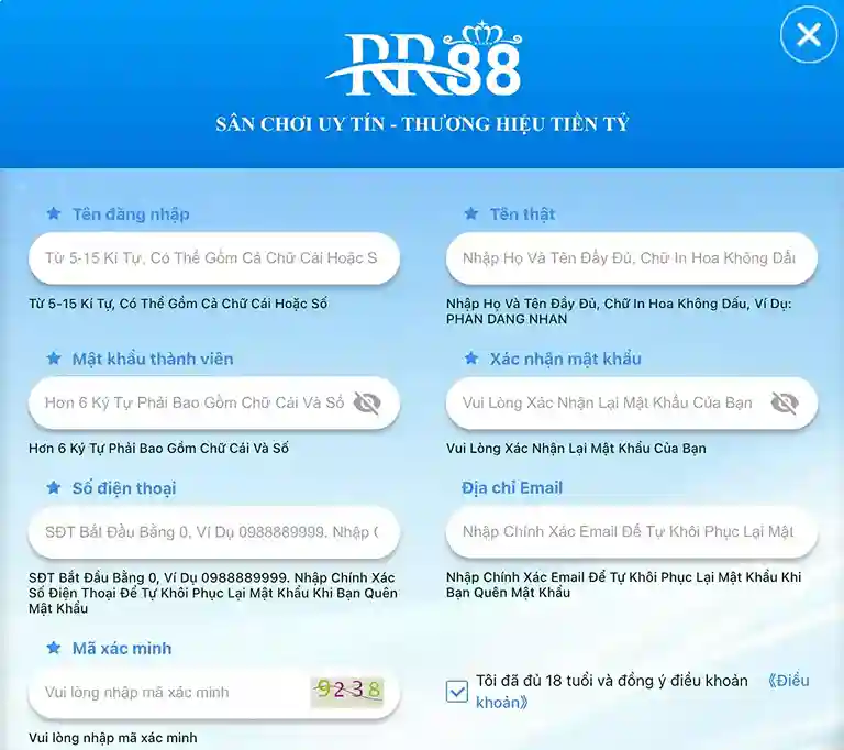 Đăng Ký Tài Khoản RR88 Nhanh Chóng Chỉ Với Vài Bước